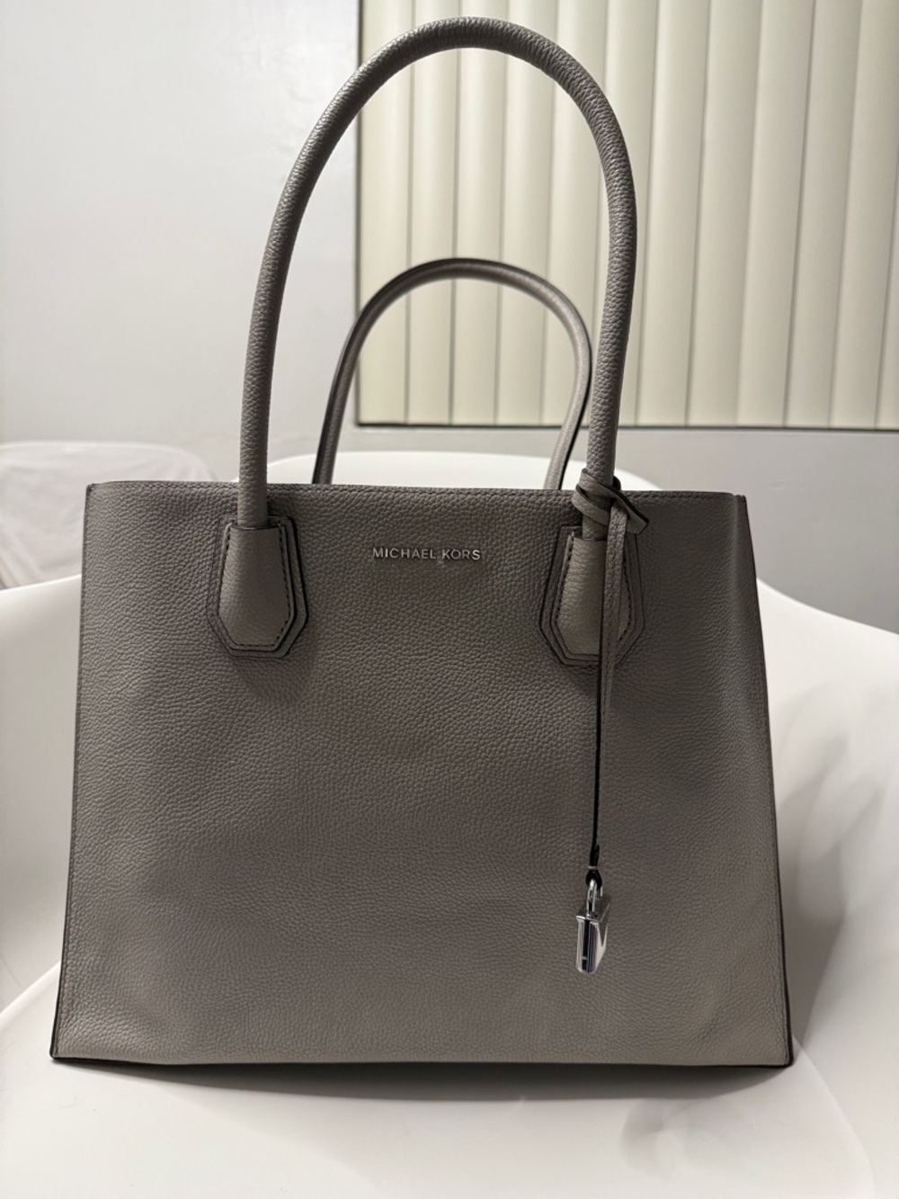 Michael Kors Taupe Gray Pebbled Leather Tote